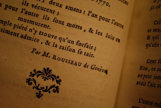 photo : un poème de Jean-Jacques Rousseau dans l'Almanach des Muses